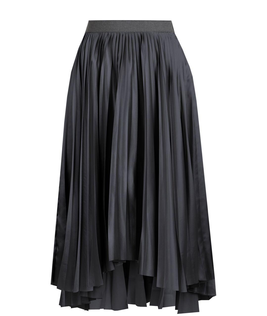 FABIANA FILIPPI Антрацитовая полиэстеровая юбка миди, фото 2