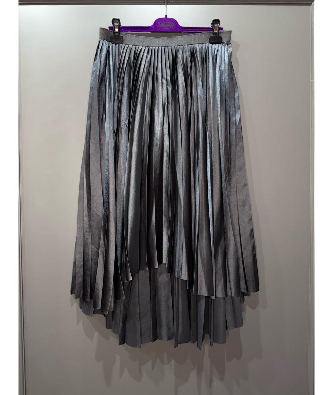 FABIANA FILIPPI Антрацитовая полиэстеровая юбка миди, фото 6