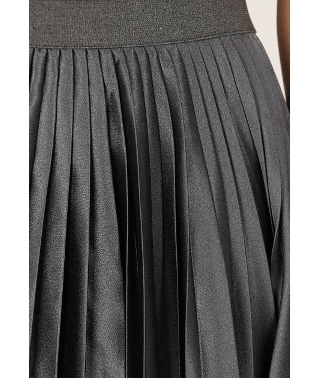 FABIANA FILIPPI Антрацитовая полиэстеровая юбка миди, фото 3