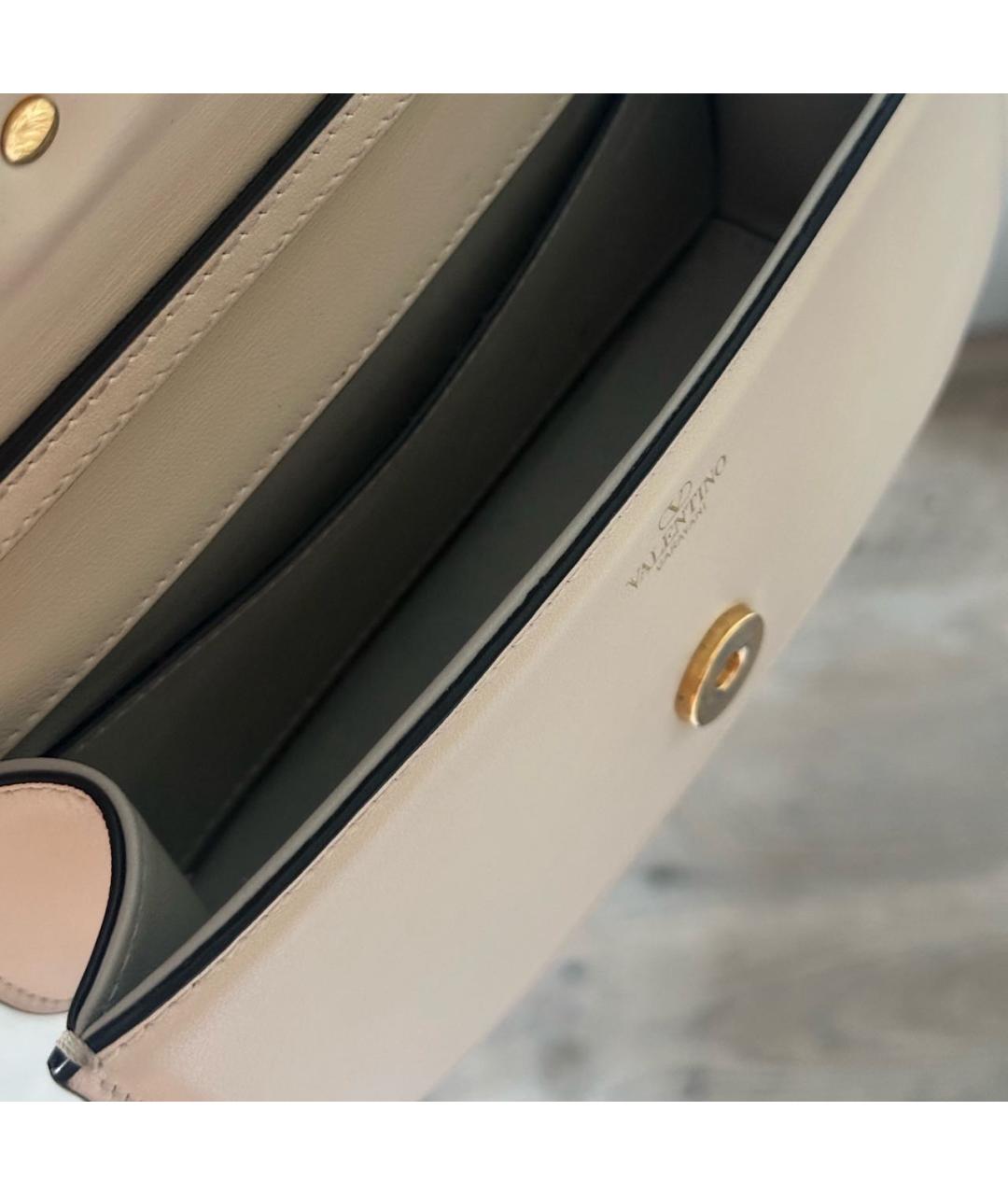 VALENTINO Бежевая кожаная сумка через плечо, фото 5
