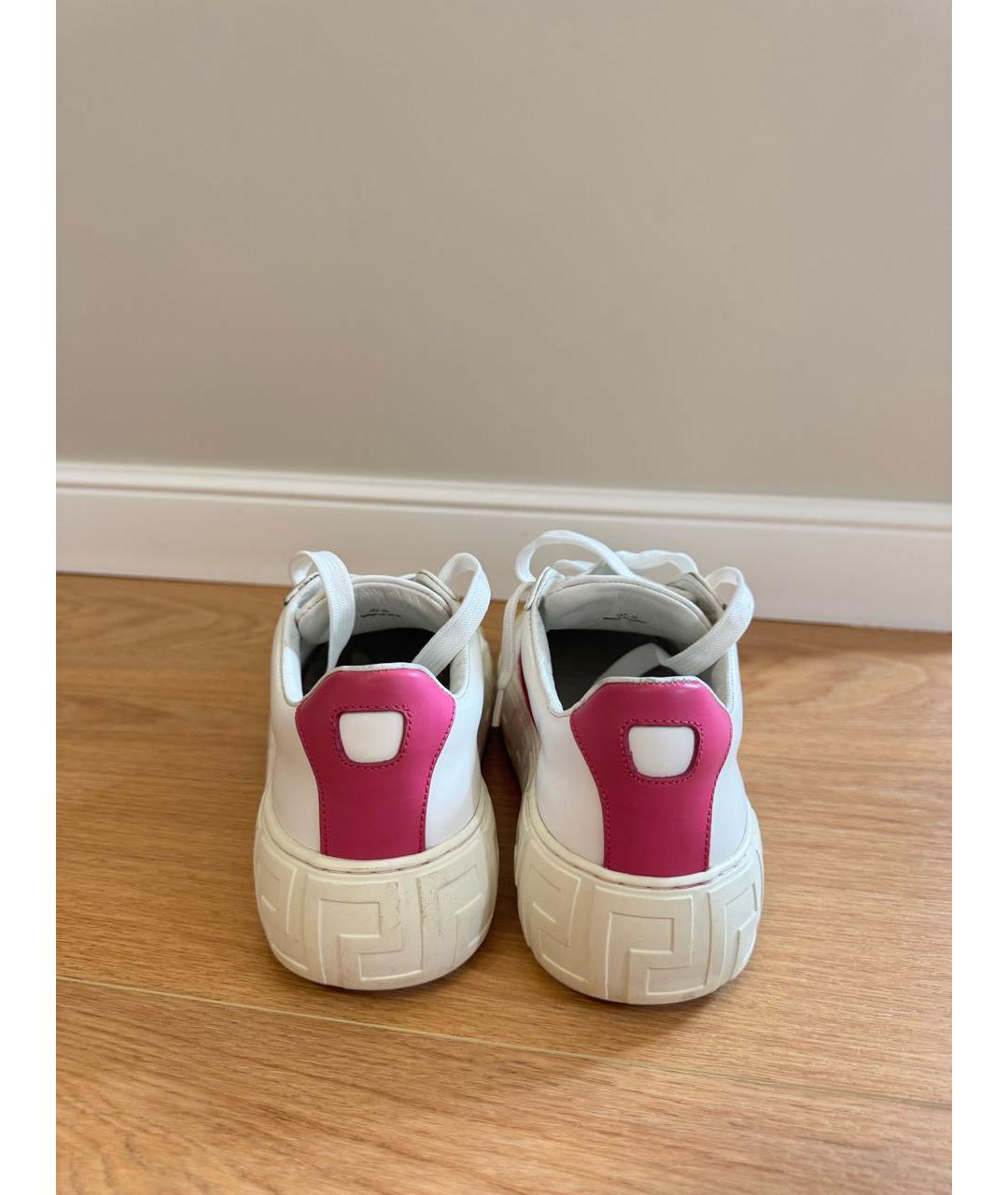 VERSACE Бирюзовые кожаные кеды, фото 4