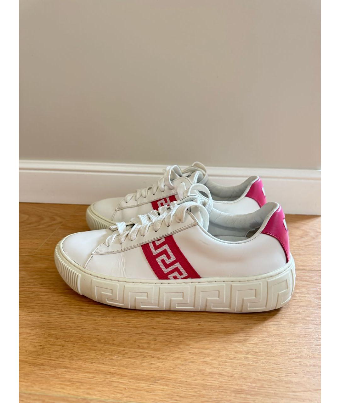 VERSACE Бирюзовые кожаные кеды, фото 8