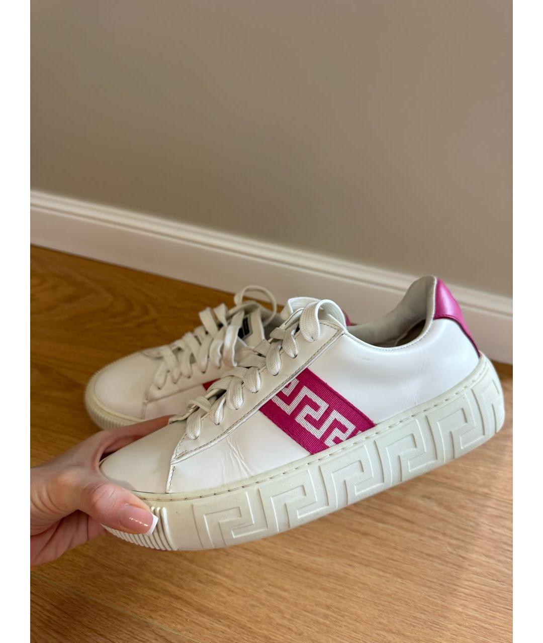 VERSACE Бирюзовые кожаные кеды, фото 7