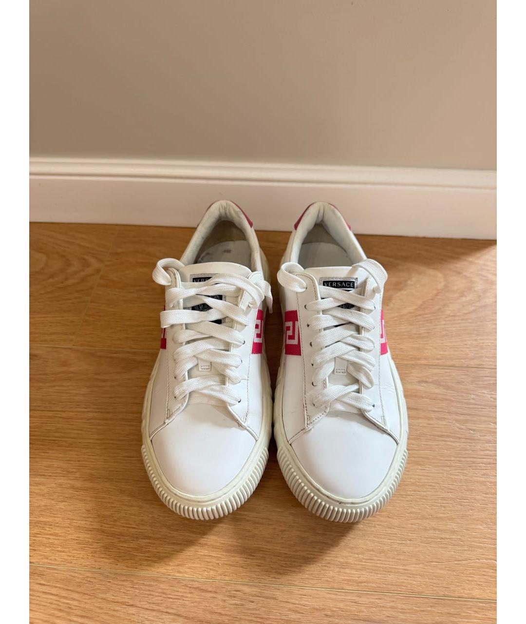 VERSACE Бирюзовые кожаные кеды, фото 2