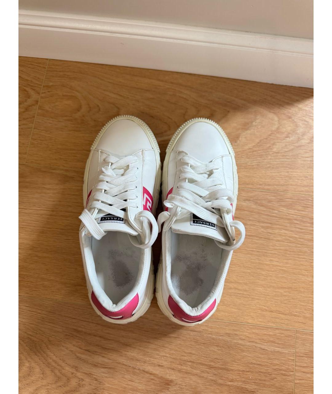 VERSACE Бирюзовые кожаные кеды, фото 3