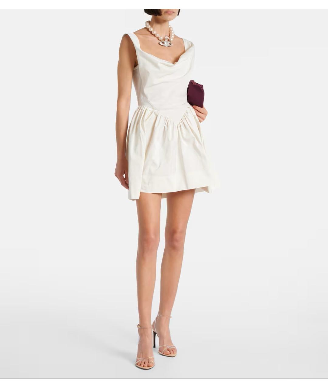 VIVIENNE WESTWOOD Белое полиэстеровое коктейльное платье, фото 2