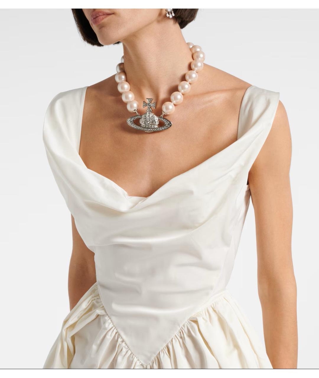 VIVIENNE WESTWOOD Белое полиэстеровое коктейльное платье, фото 4