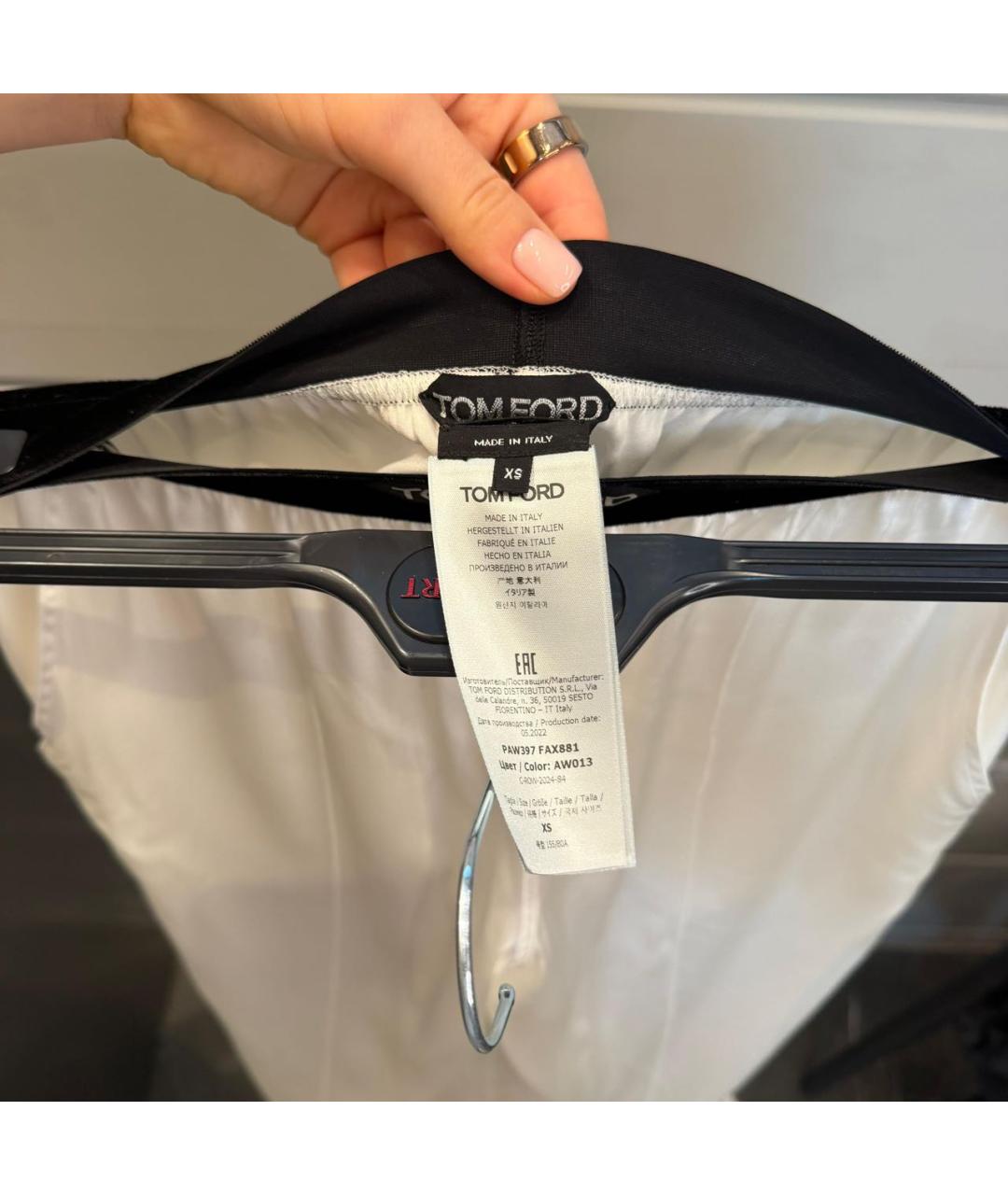 TOM FORD Белые прямые брюки, фото 3