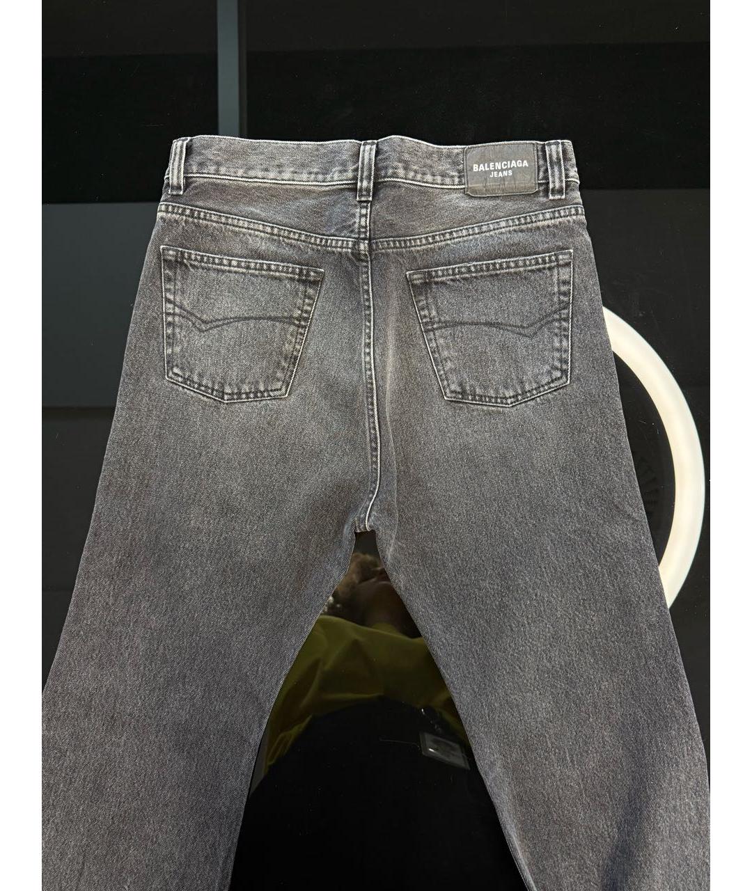 BALENCIAGA Антрацитовые хлопковые джинсы клеш, фото 2