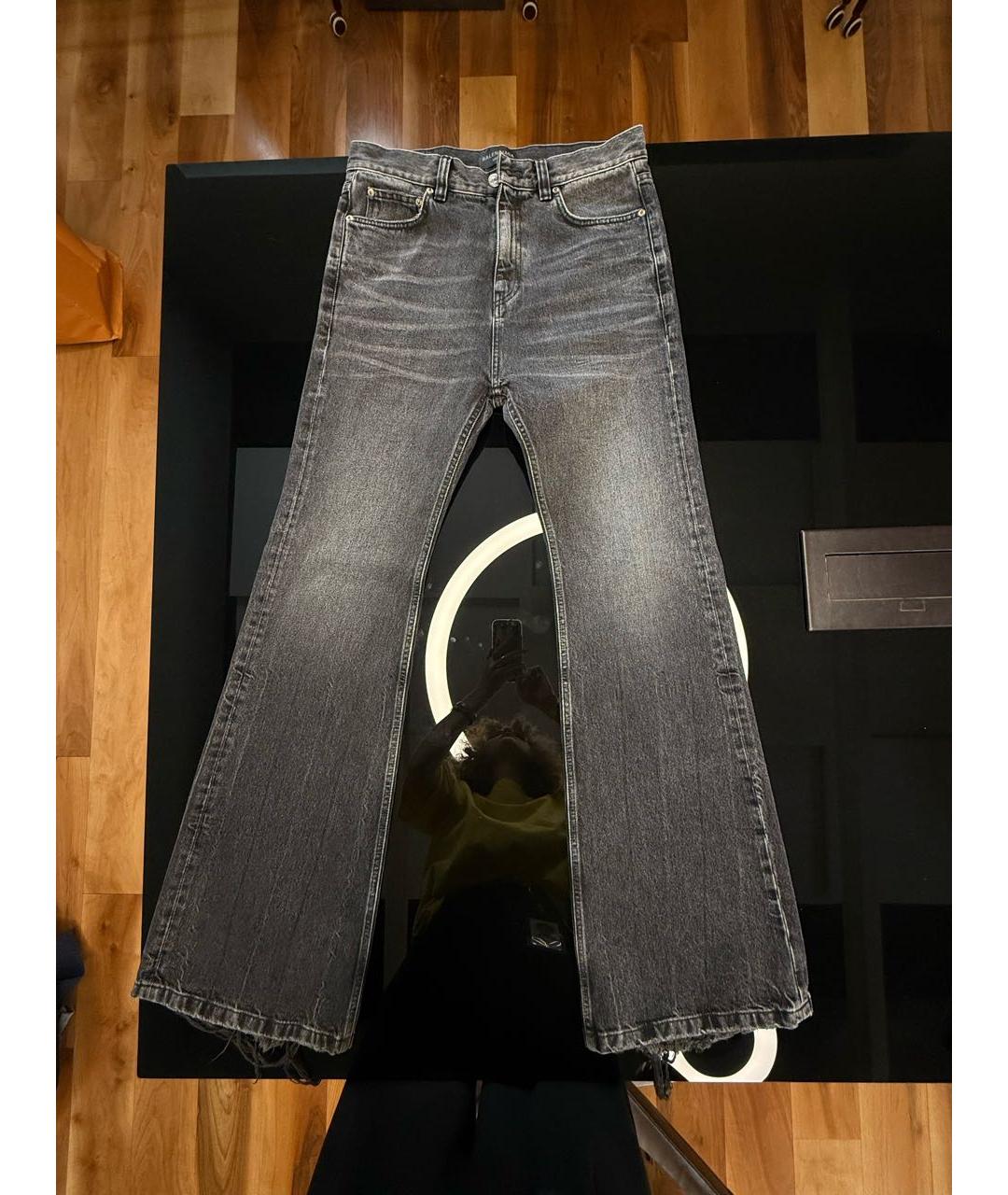 BALENCIAGA Антрацитовые хлопковые джинсы клеш, фото 7