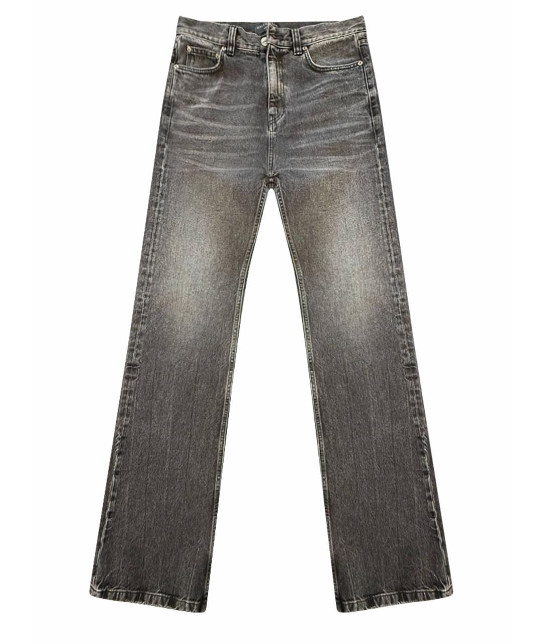 BALENCIAGA Антрацитовые хлопковые джинсы клеш, фото 1