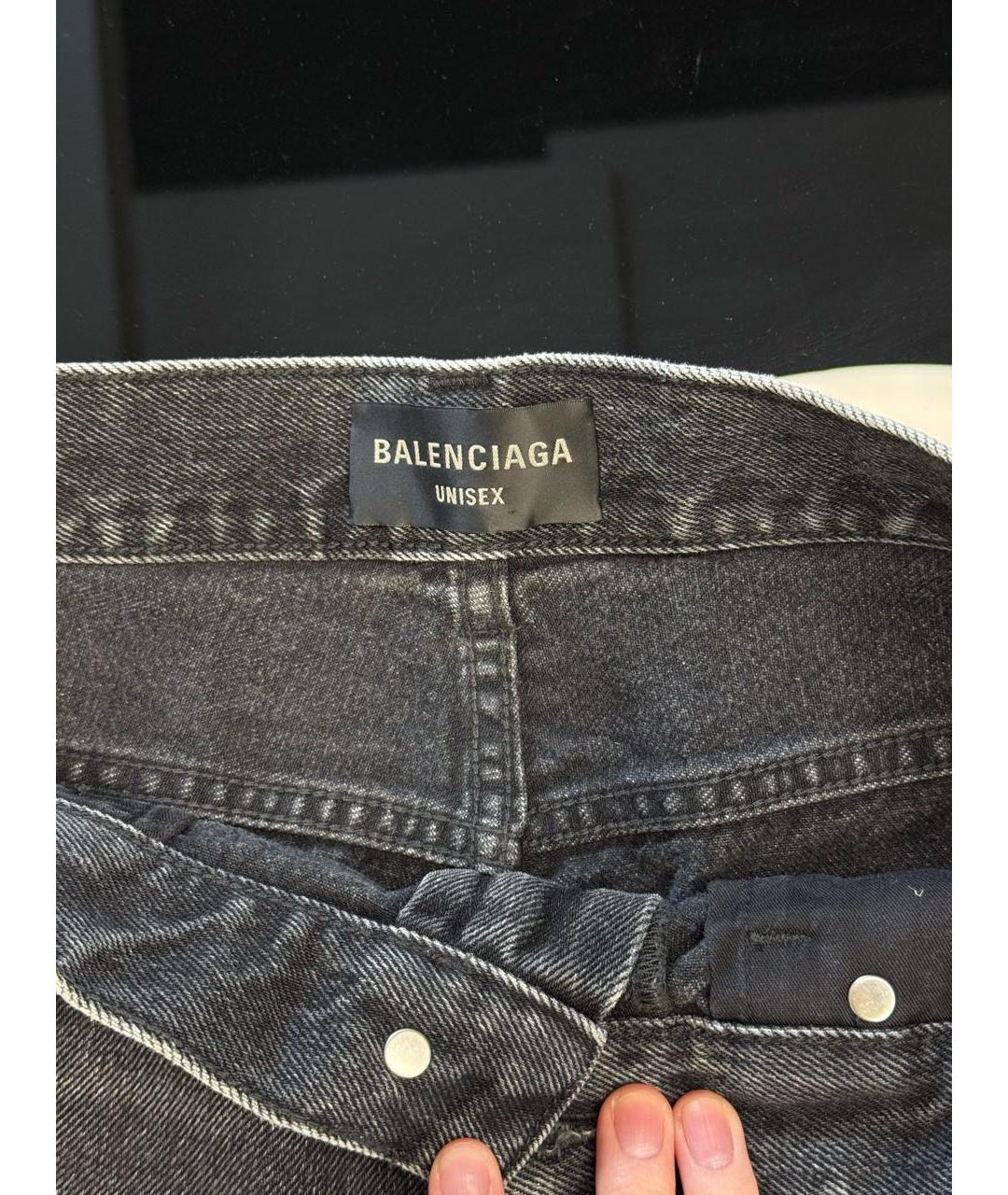 BALENCIAGA Антрацитовые хлопковые джинсы клеш, фото 3