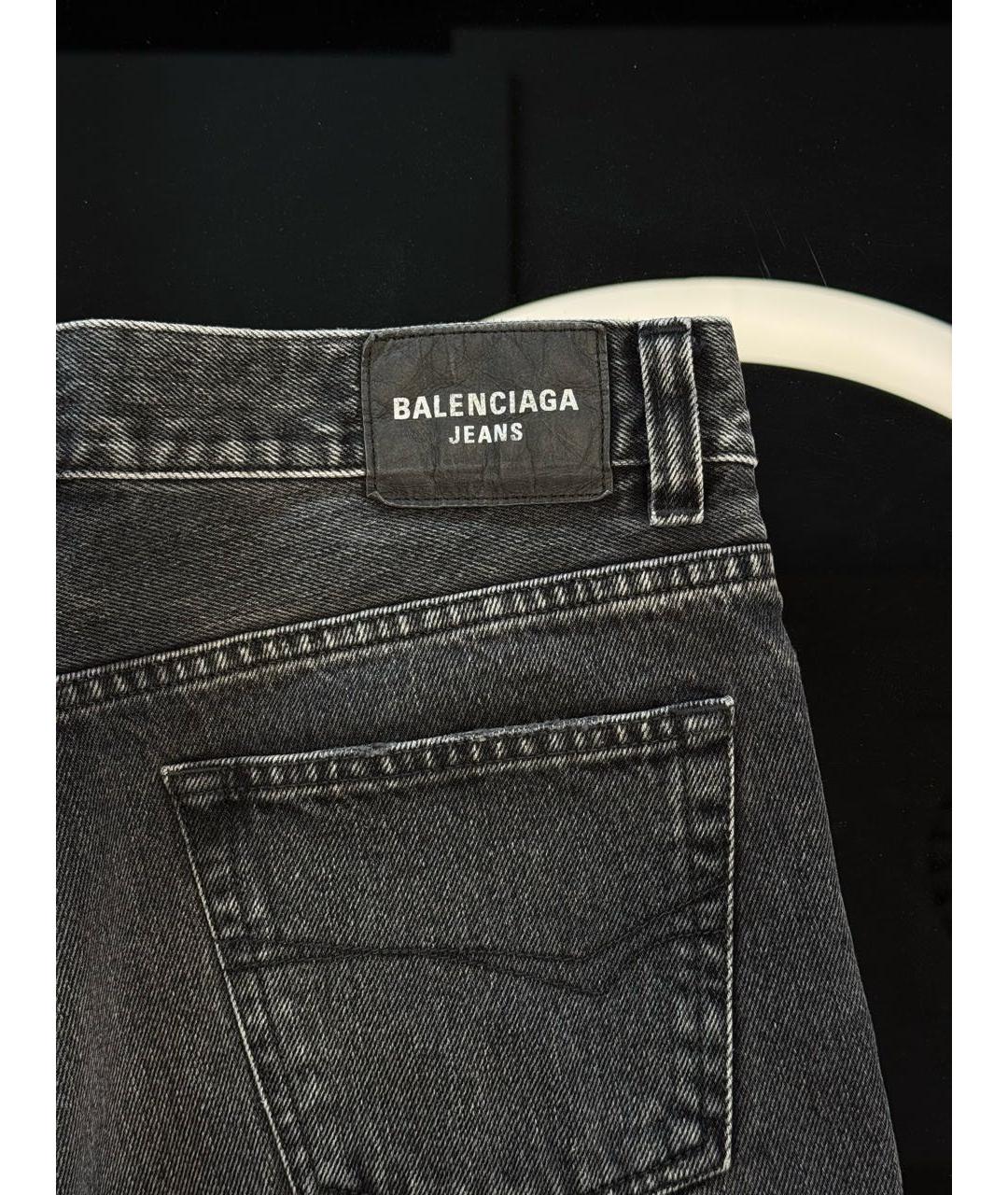 BALENCIAGA Антрацитовые хлопковые джинсы клеш, фото 5