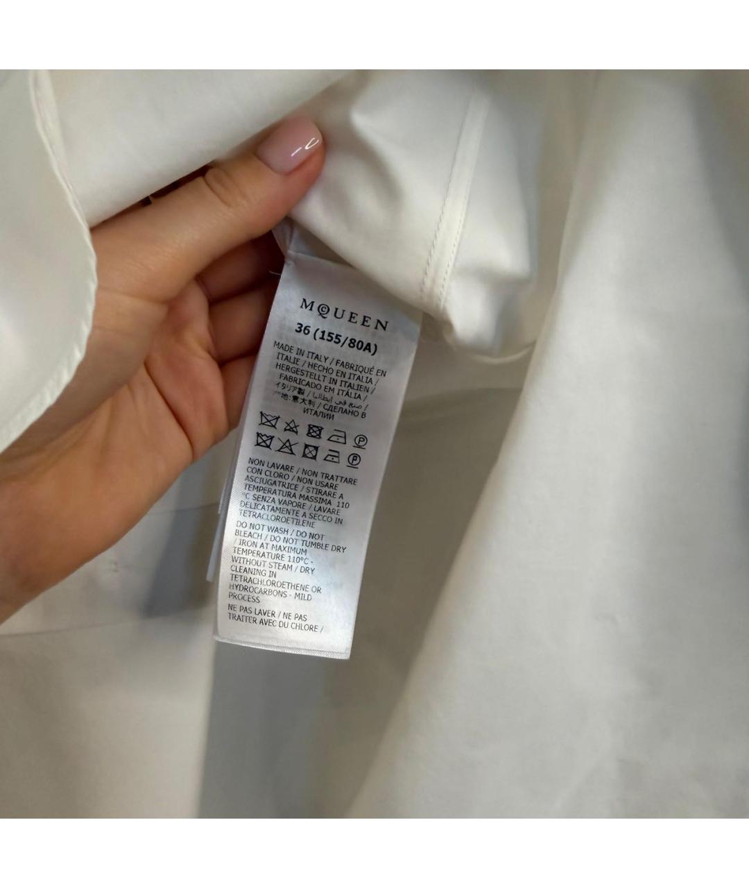 ALEXANDER MCQUEEN Белая хлопковая рубашка, фото 3