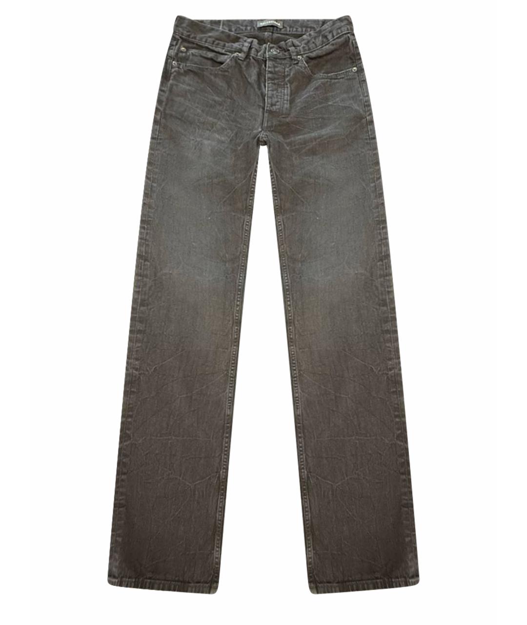 BALENCIAGA Антрацитовые хлопковые джинсы клеш, фото 1