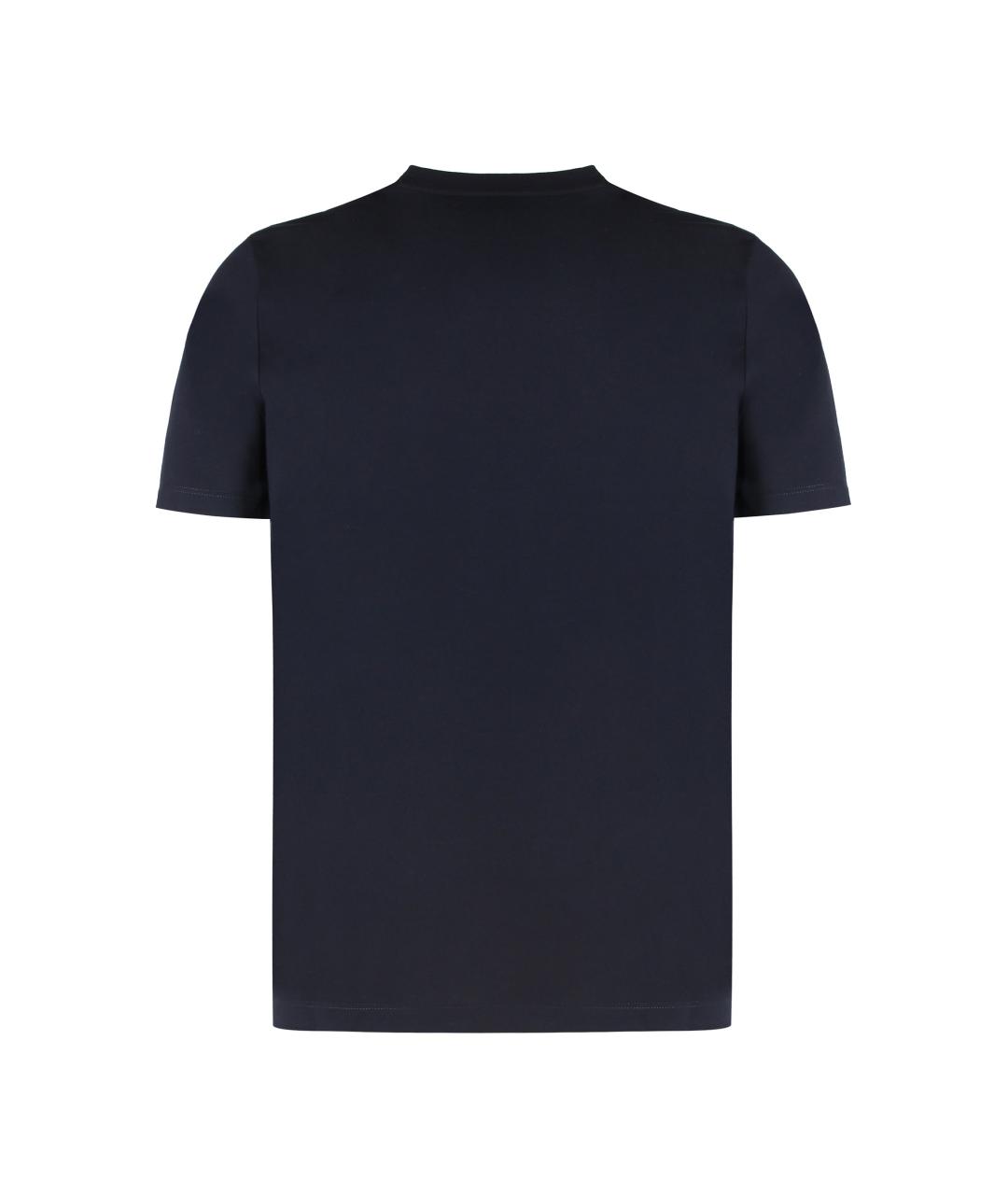 PAUL & SHARK Темно-синяя хлопковая футболка, фото 2