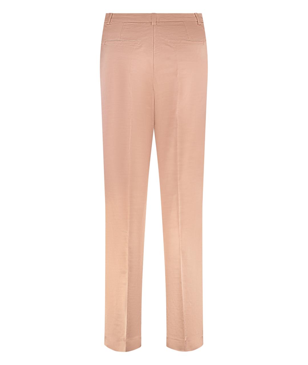 PINKO Розовые хлопковые прямые брюки, фото 2