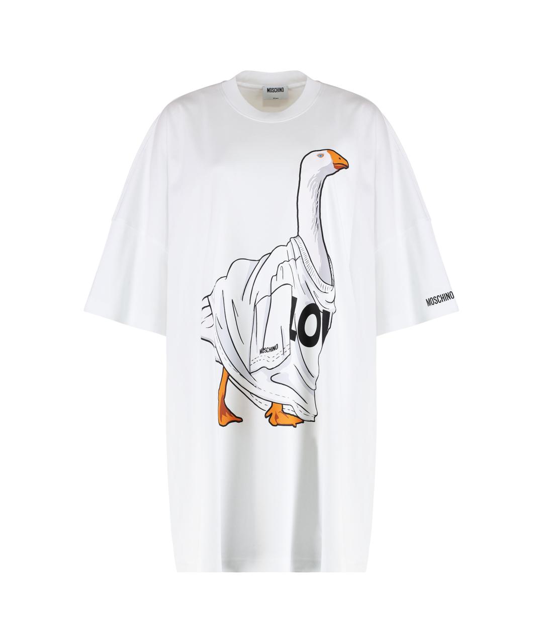 MOSCHINO Белое хлопковое повседневное платье, фото 1