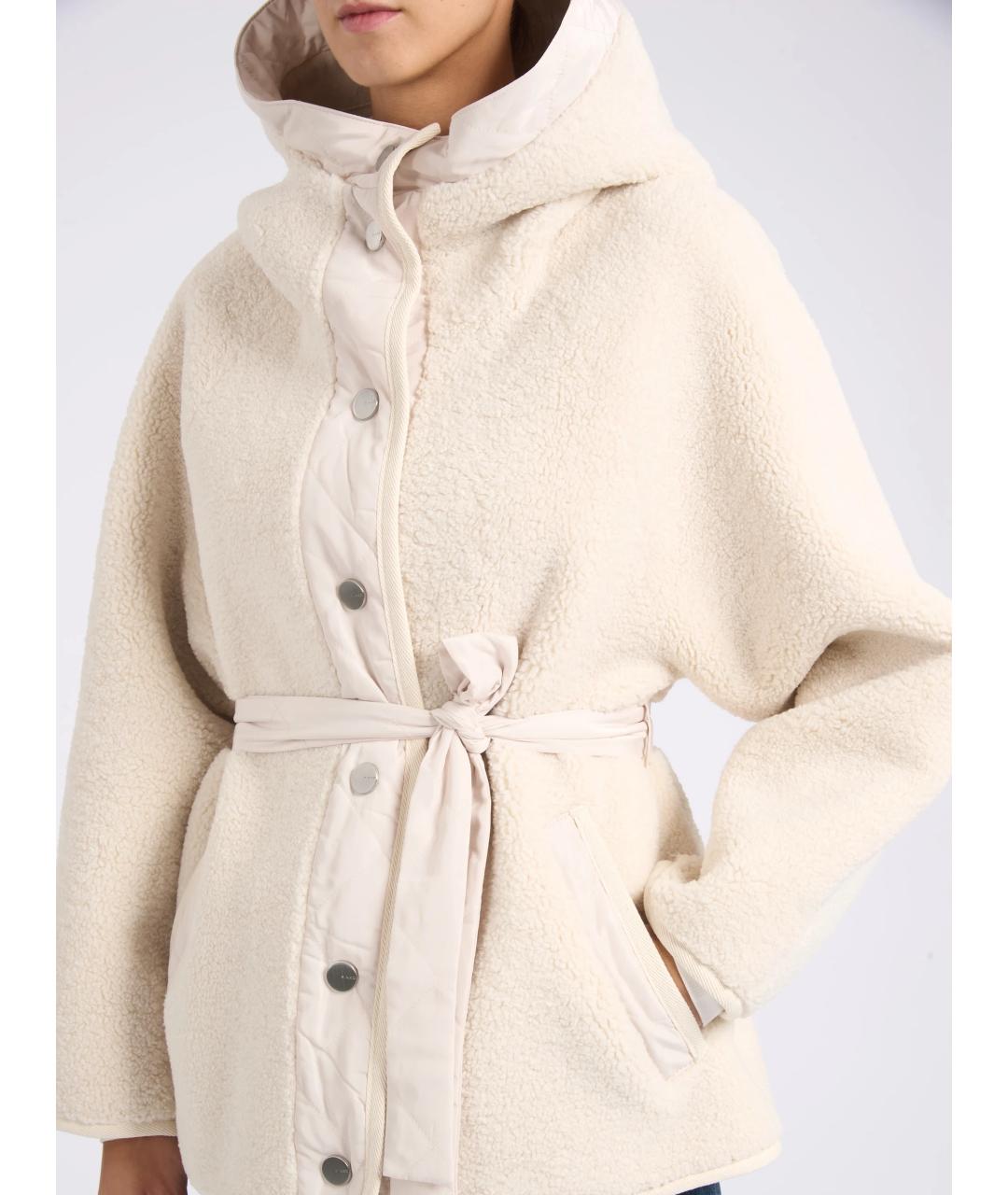 PINKO Белая полиэстеровая дубленка, фото 3