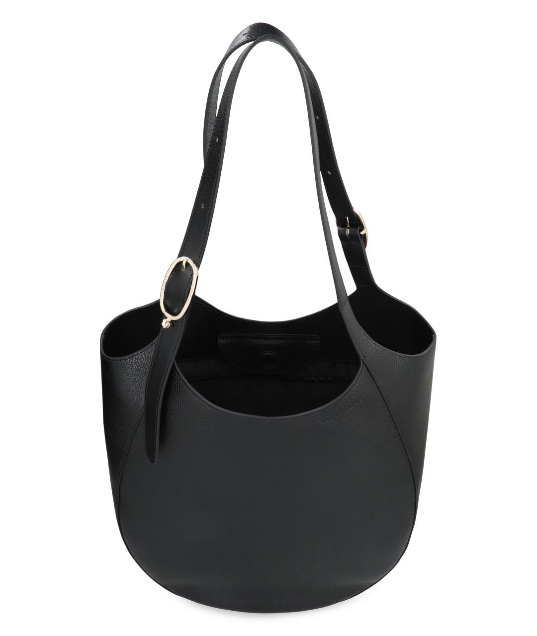 LONGCHAMP Черная кожаная сумка через плечо, фото 5