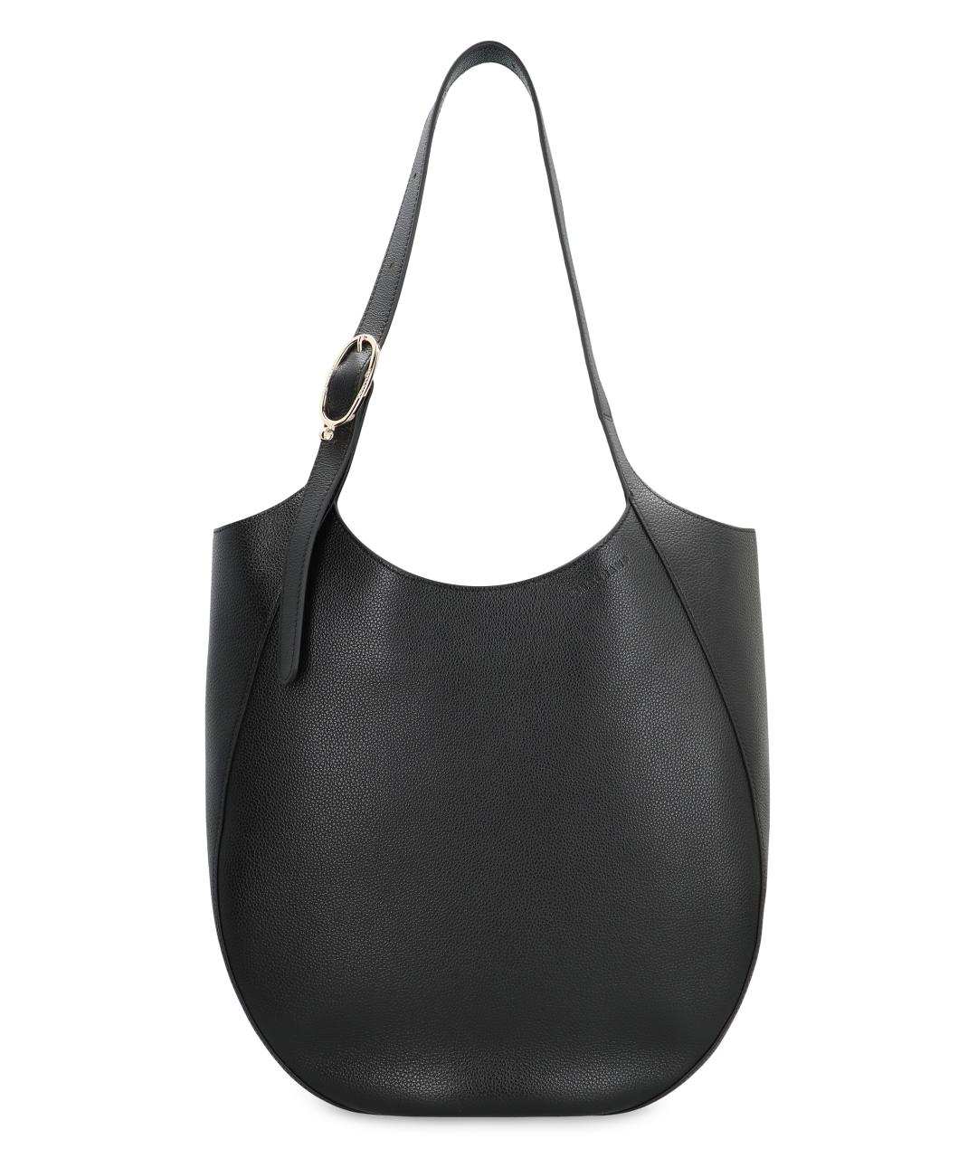 LONGCHAMP Черная кожаная сумка через плечо, фото 2