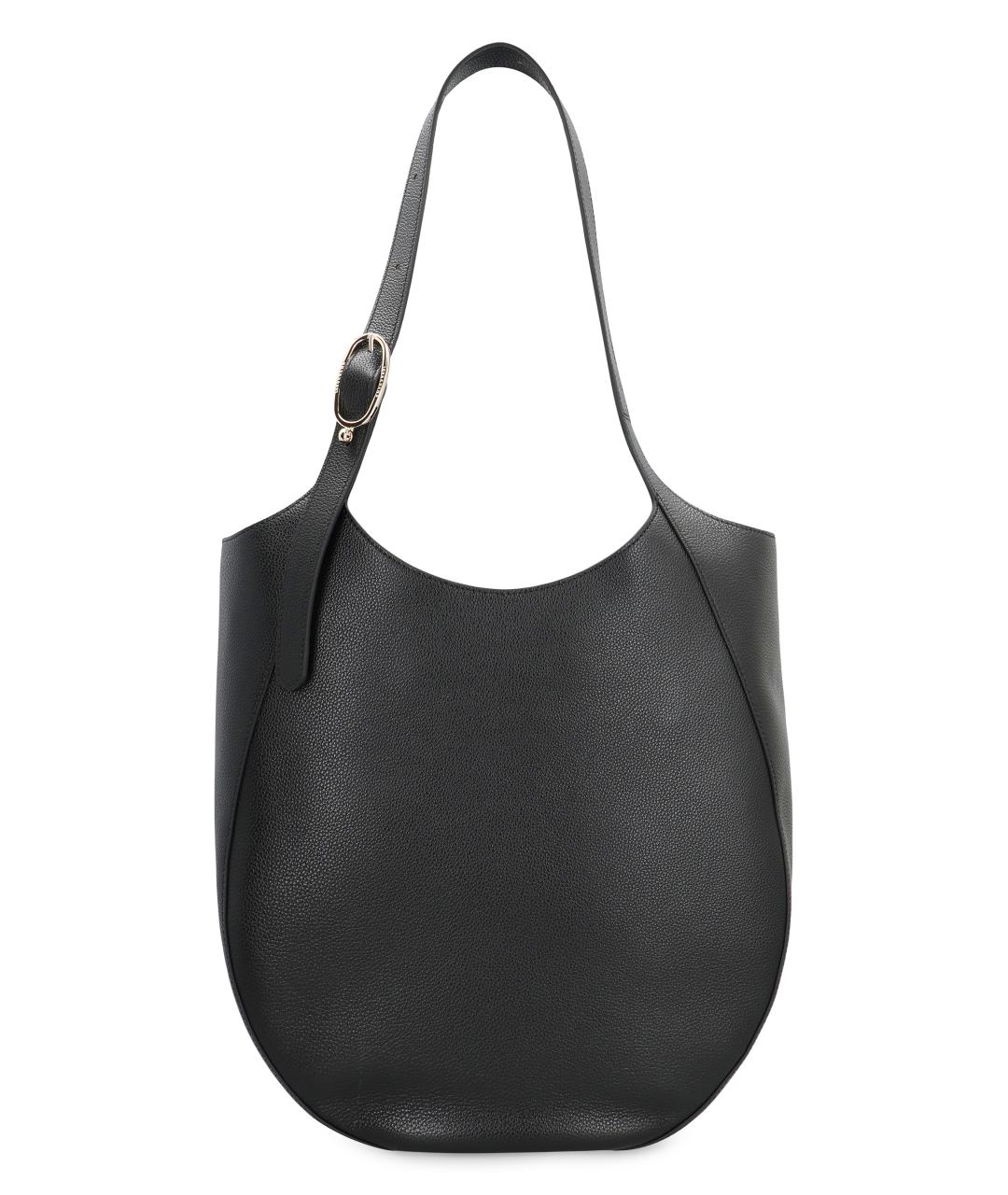 LONGCHAMP Черная кожаная сумка через плечо, фото 4