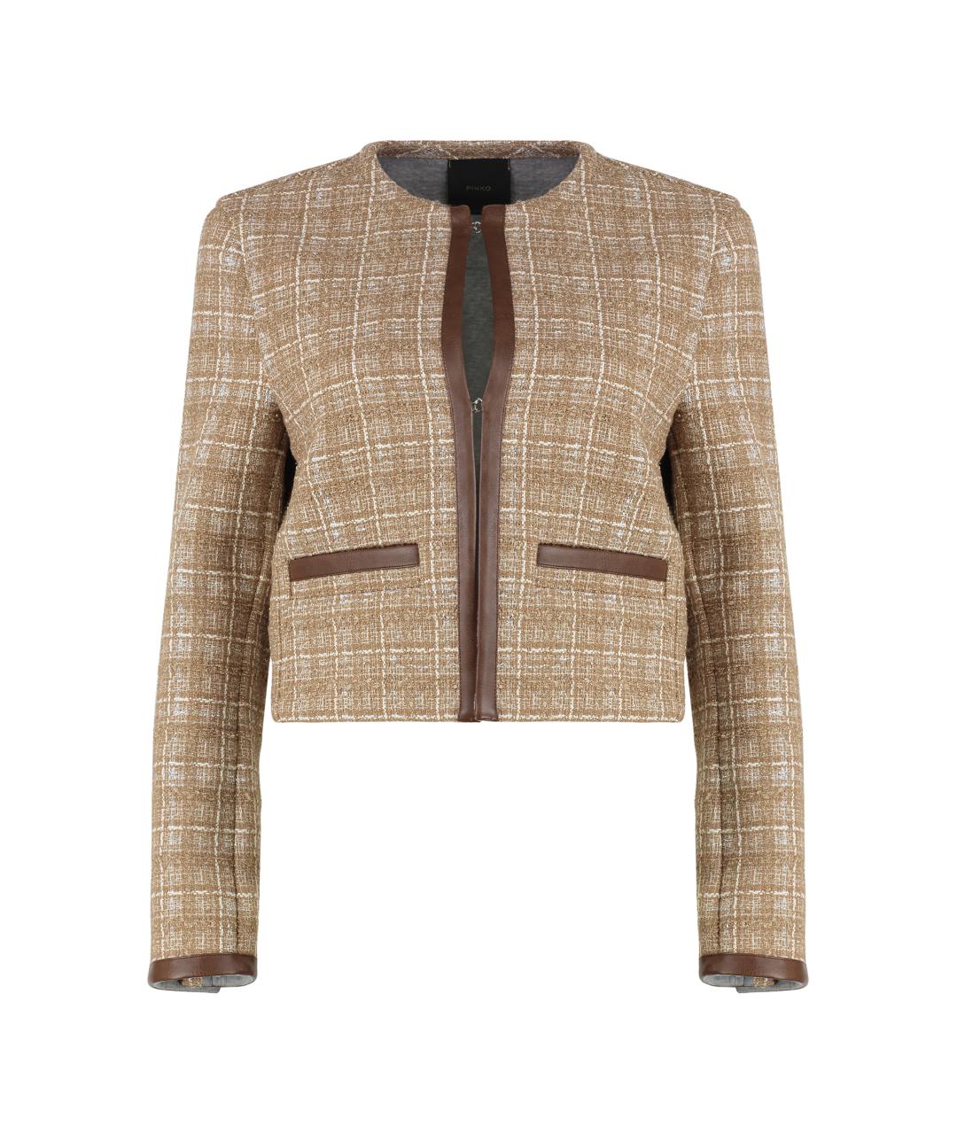 PINKO Бежевый хлопковый жакет/пиджак, фото 1