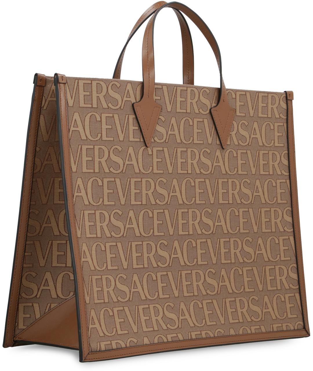 VERSACE Бежевая синтетическая сумка тоут, фото 2