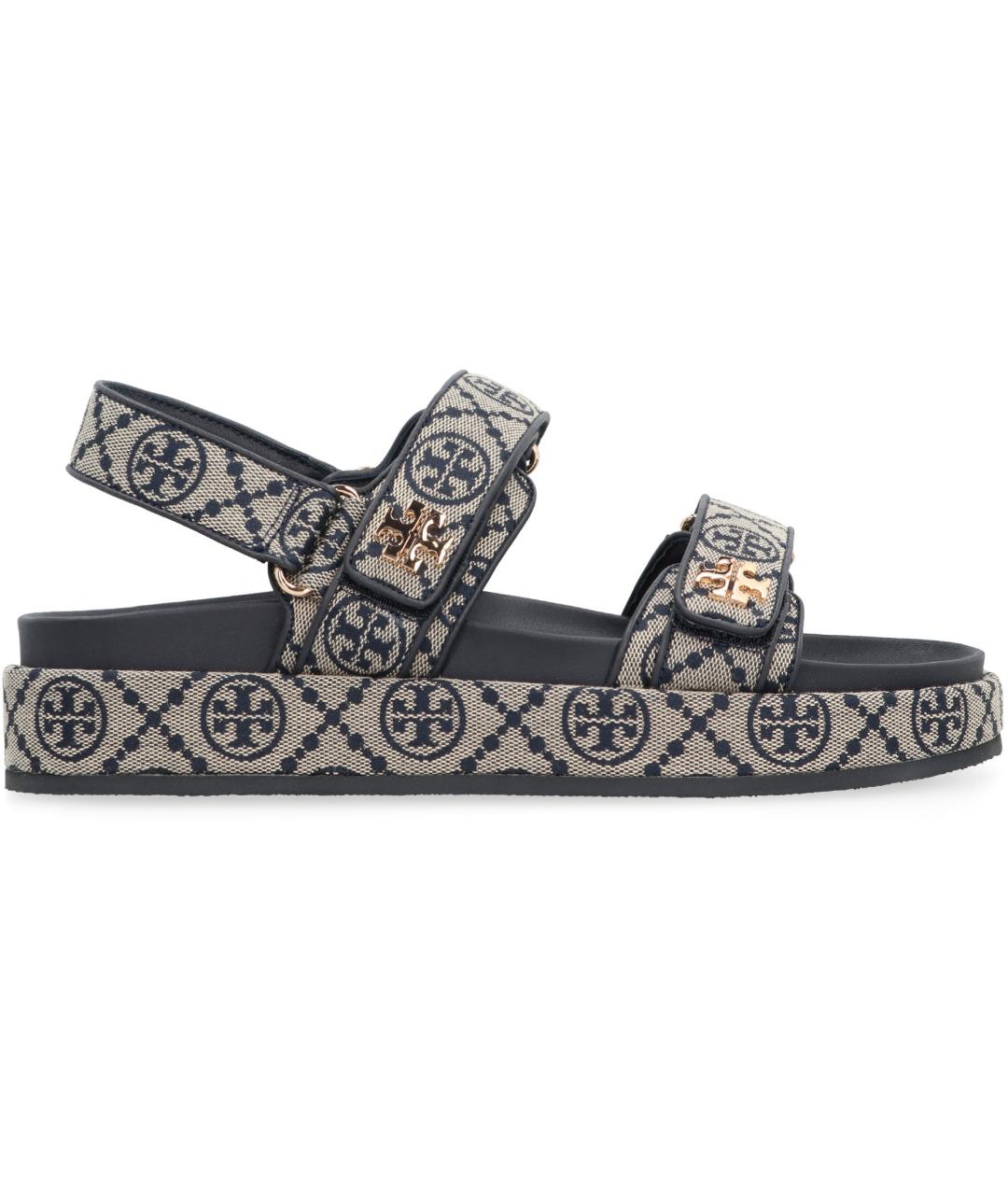 TORY BURCH Синие текстильные сандалии, фото 2
