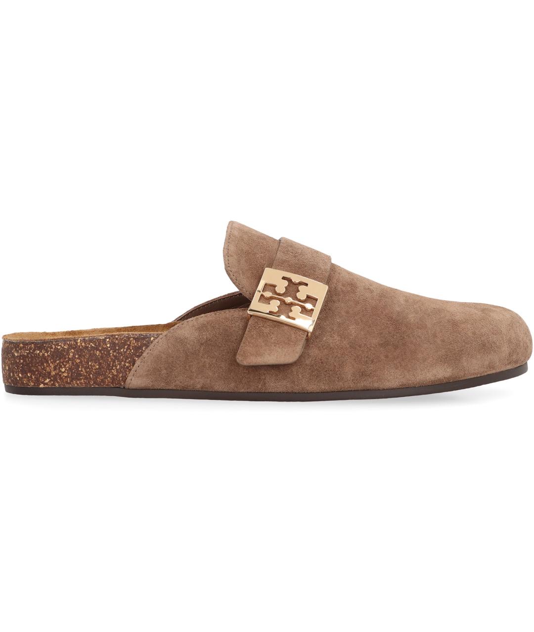 TORY BURCH Коричневые замшевые сабо, фото 2