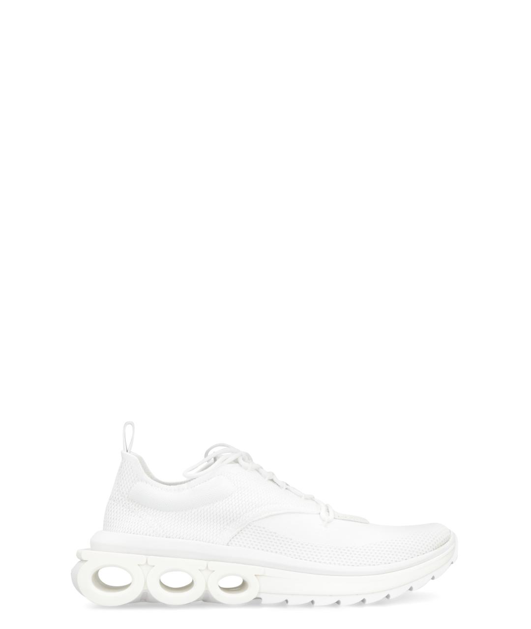 FERRAGAMO Белые синтетические низкие кроссовки / кеды, фото 1