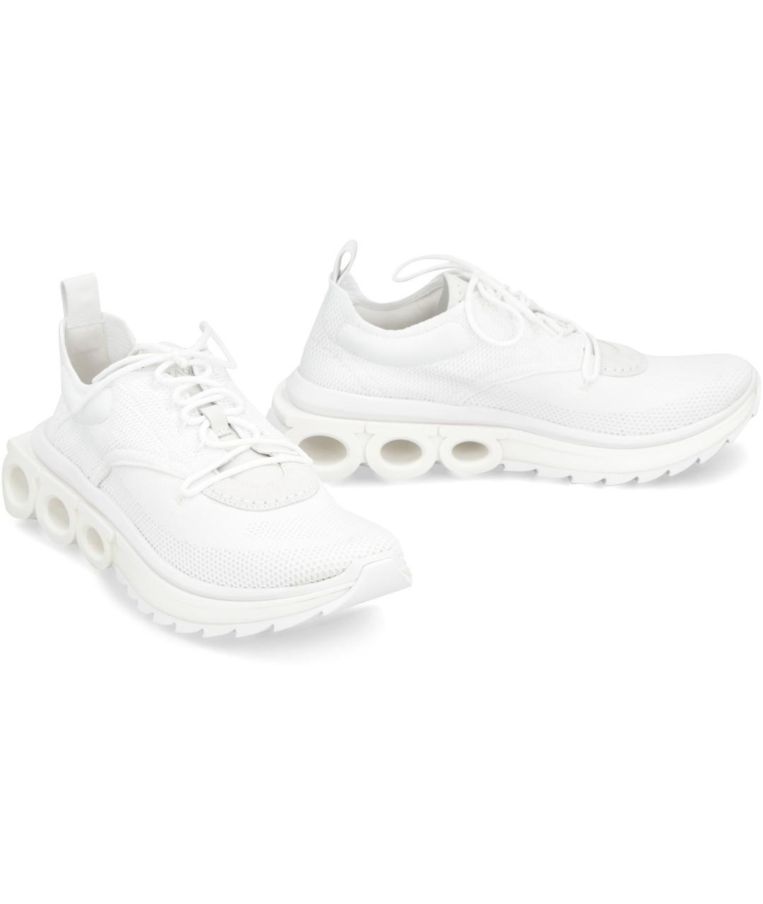 FERRAGAMO Белые синтетические низкие кроссовки / кеды, фото 3