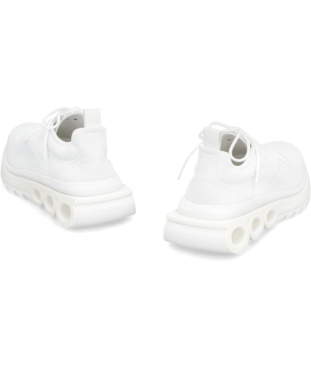 FERRAGAMO Белые синтетические низкие кроссовки / кеды, фото 4