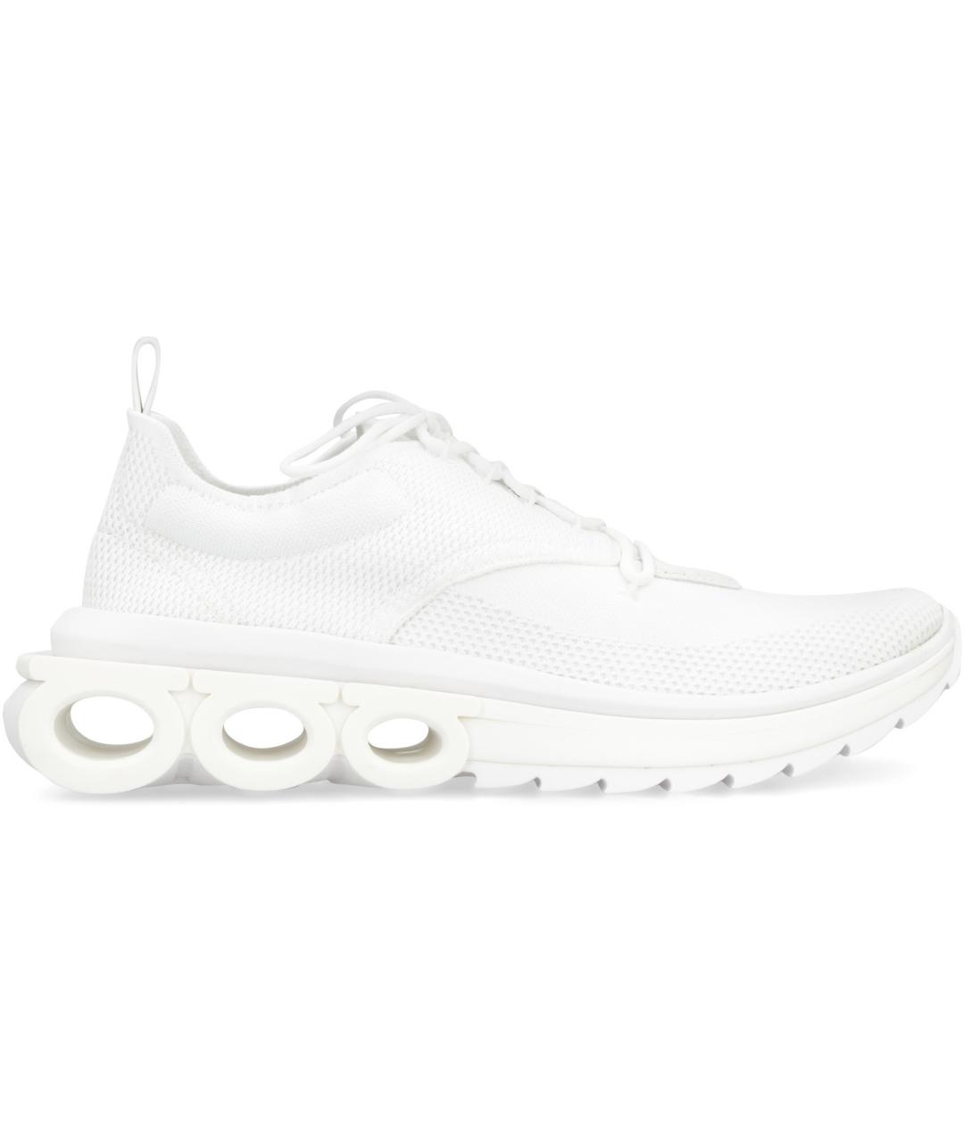 FERRAGAMO Белые синтетические низкие кроссовки / кеды, фото 2