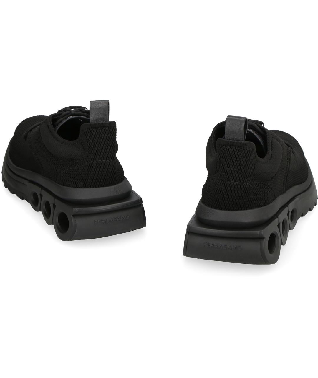 FERRAGAMO Черные синтетические низкие кроссовки / кеды, фото 4