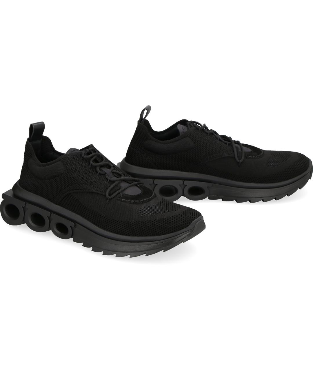 FERRAGAMO Черные синтетические низкие кроссовки / кеды, фото 3