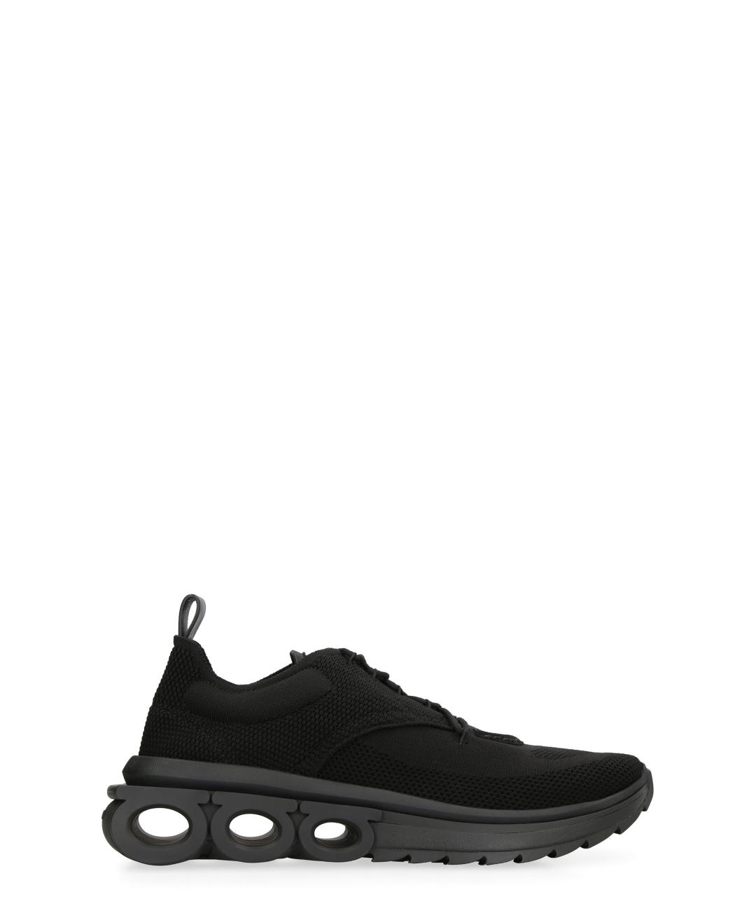 FERRAGAMO Черные синтетические низкие кроссовки / кеды, фото 1