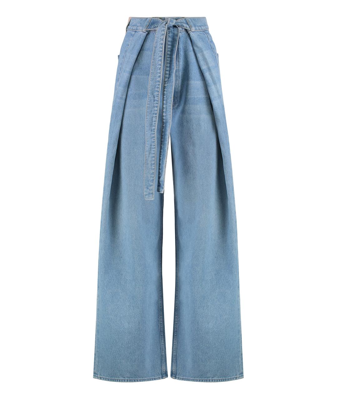 MOTHER Голубые хлопко-лиоцелловые джинсы клеш, фото 1