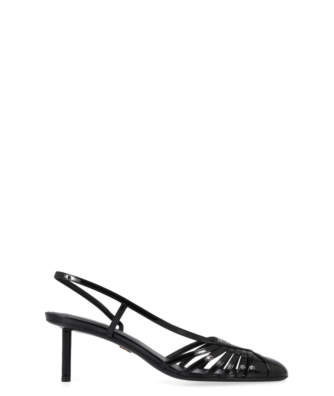 FERRAGAMO Черные кожаные босоножки, фото 1