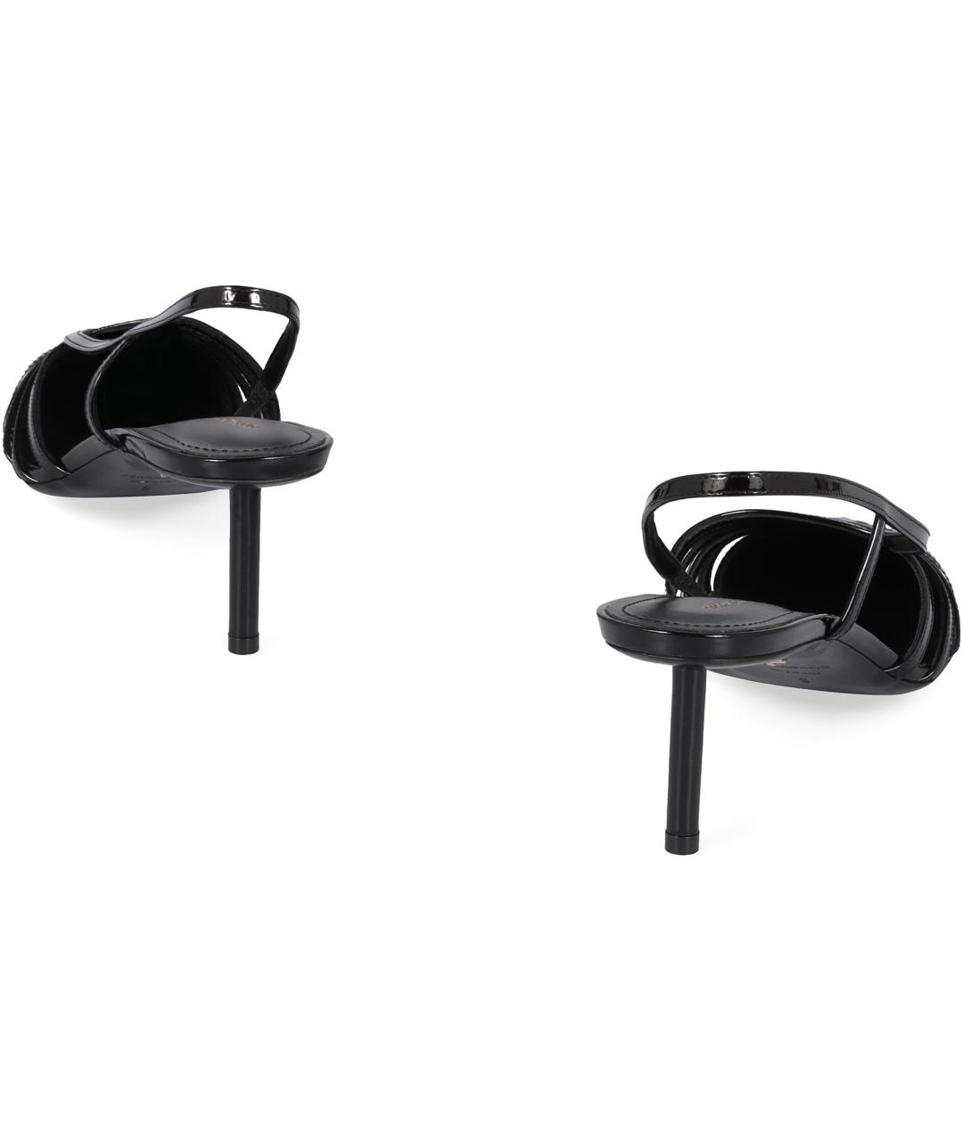 FERRAGAMO Черные кожаные босоножки, фото 3