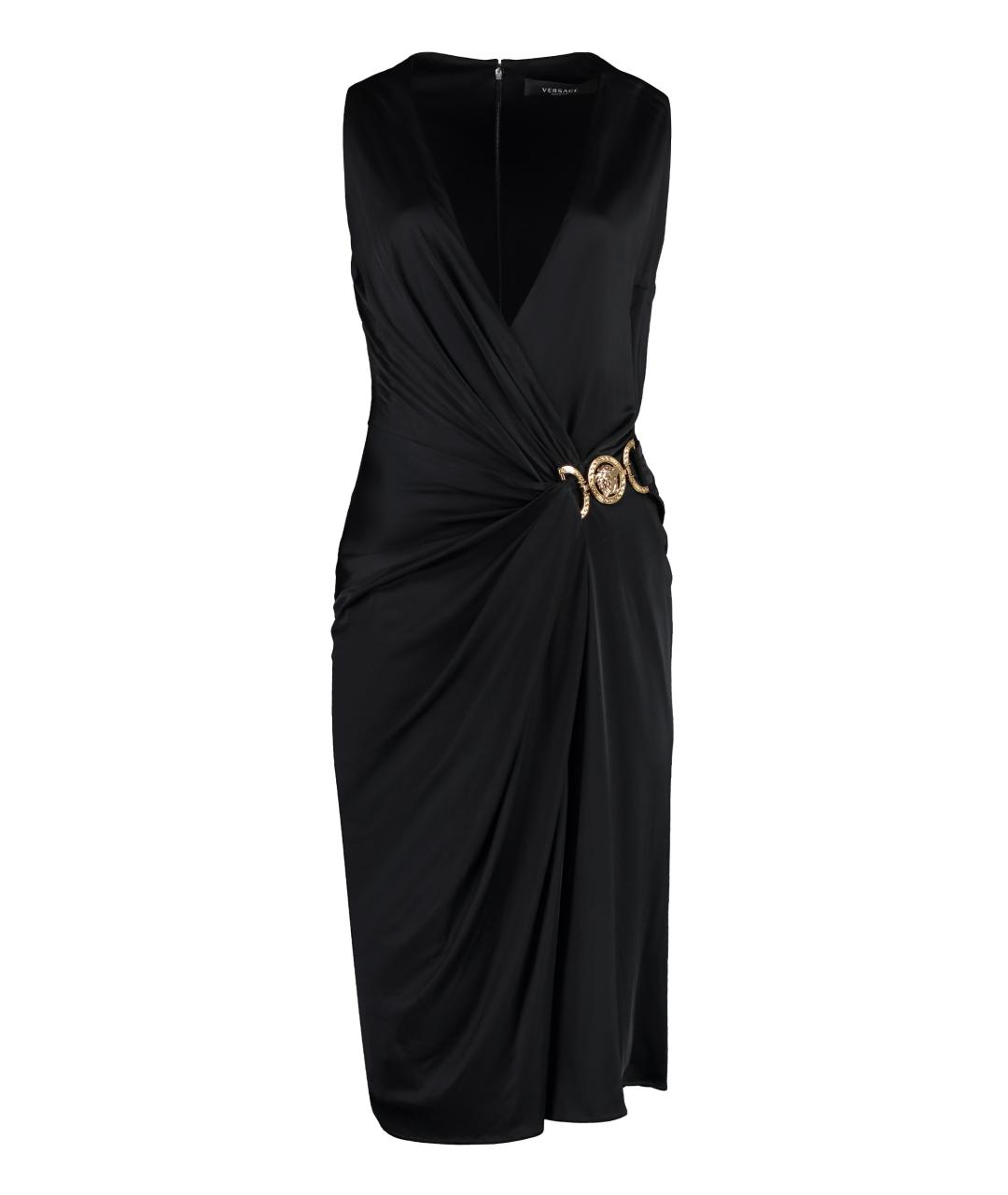 VERSACE Черное вискозное платье, фото 1