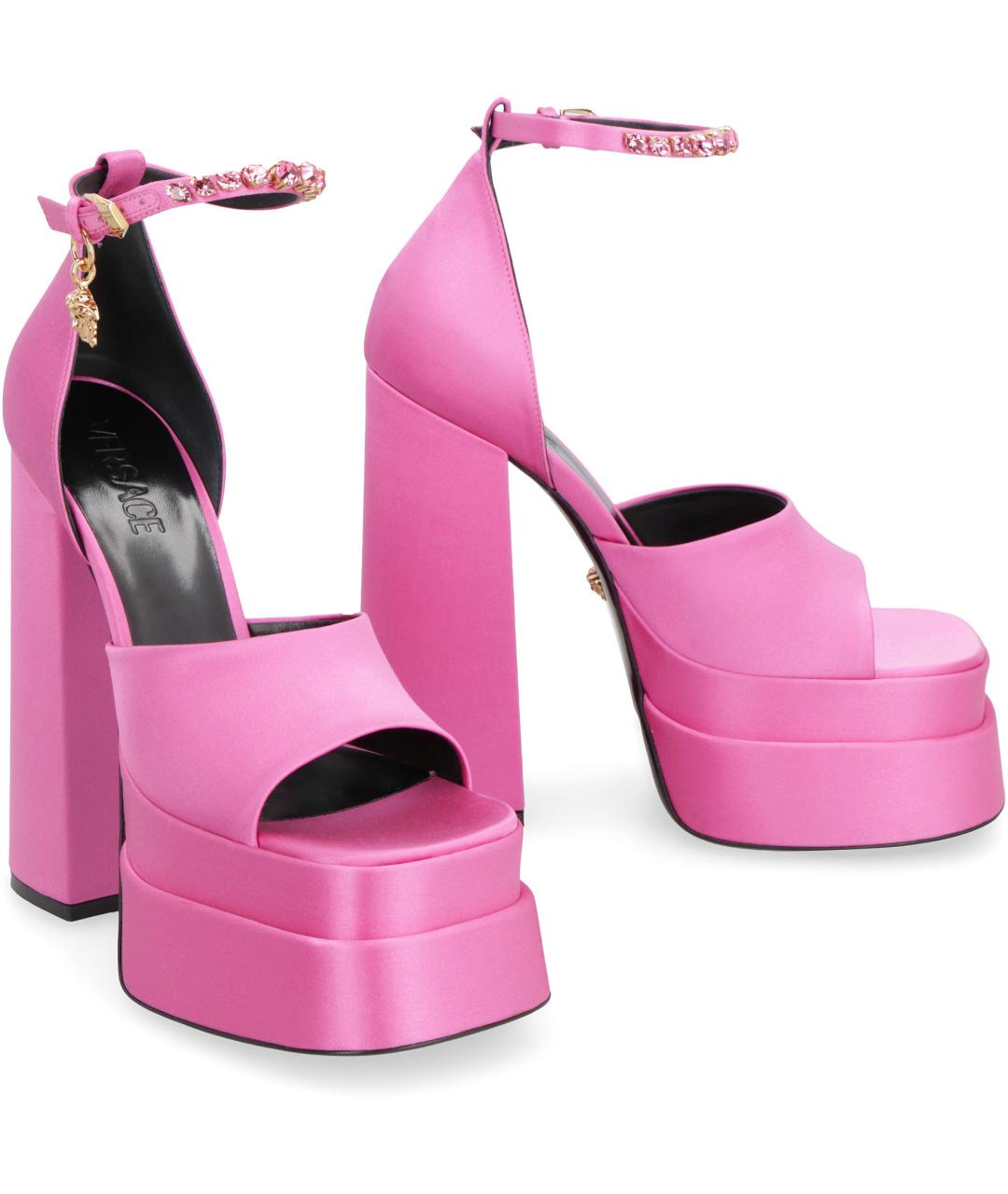 VERSACE Розовые кожаные босоножки, фото 2