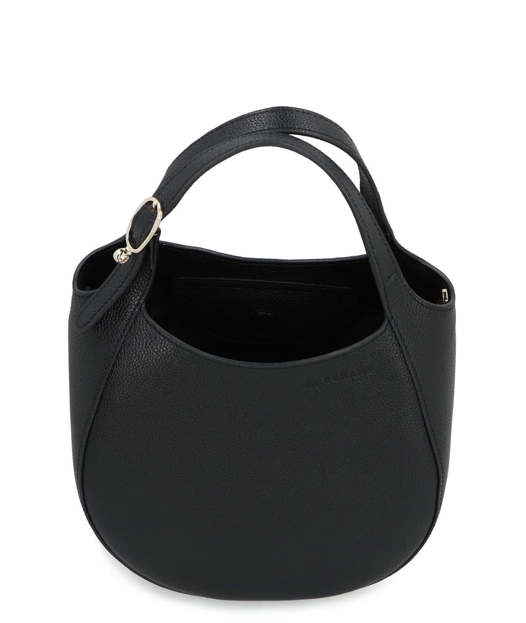 LONGCHAMP Черная кожаная сумка с короткими ручками, фото 5