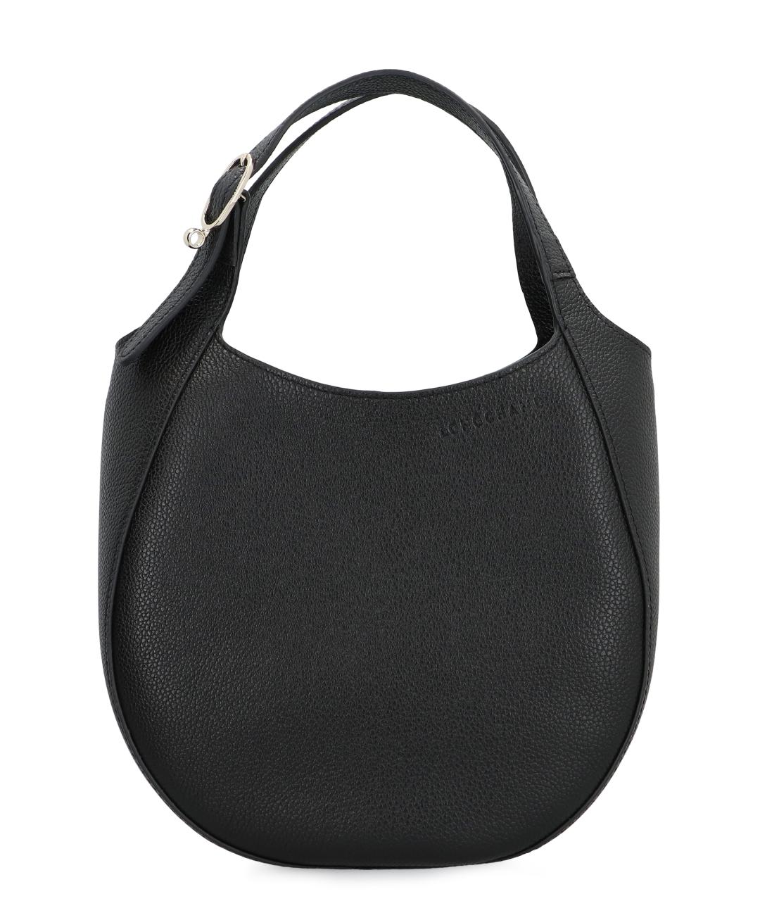 LONGCHAMP Черная кожаная сумка с короткими ручками, фото 1