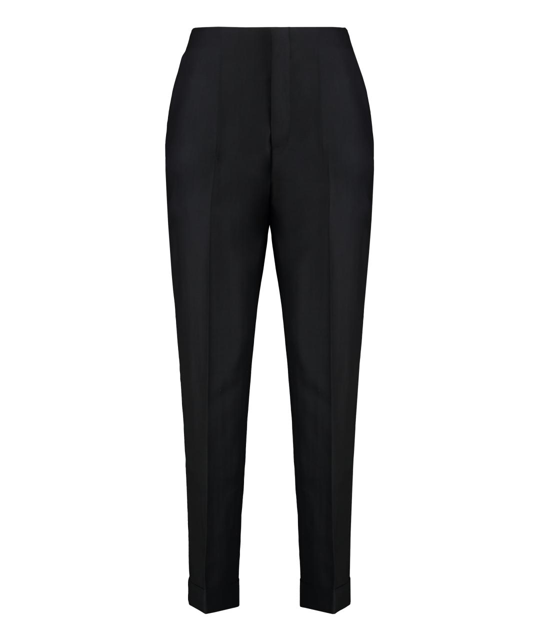 ALBERTA FERRETTI Черные шерстяные прямые брюки, фото 1
