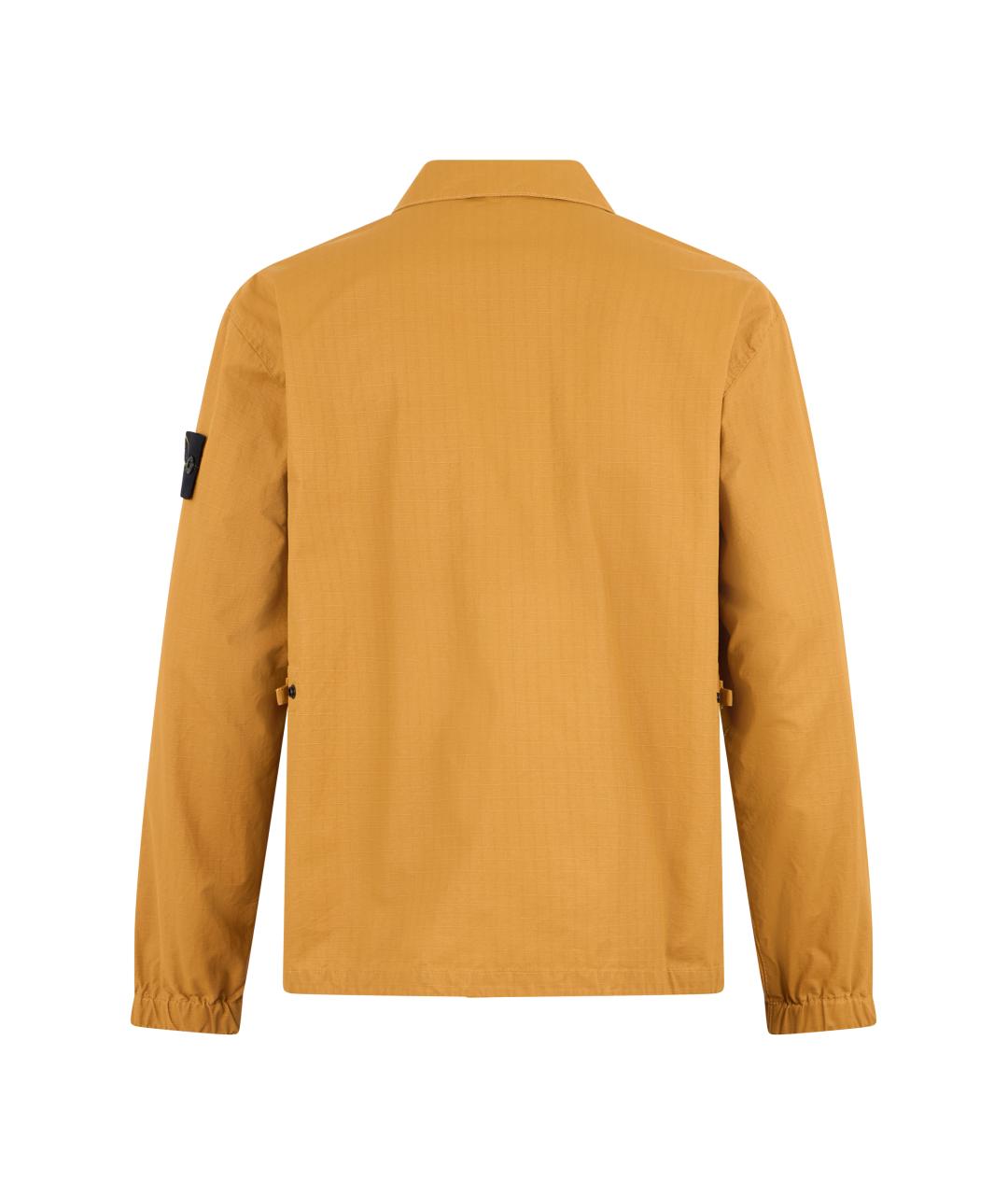 STONE ISLAND Оранжевая хлопковая кэжуал рубашка, фото 2