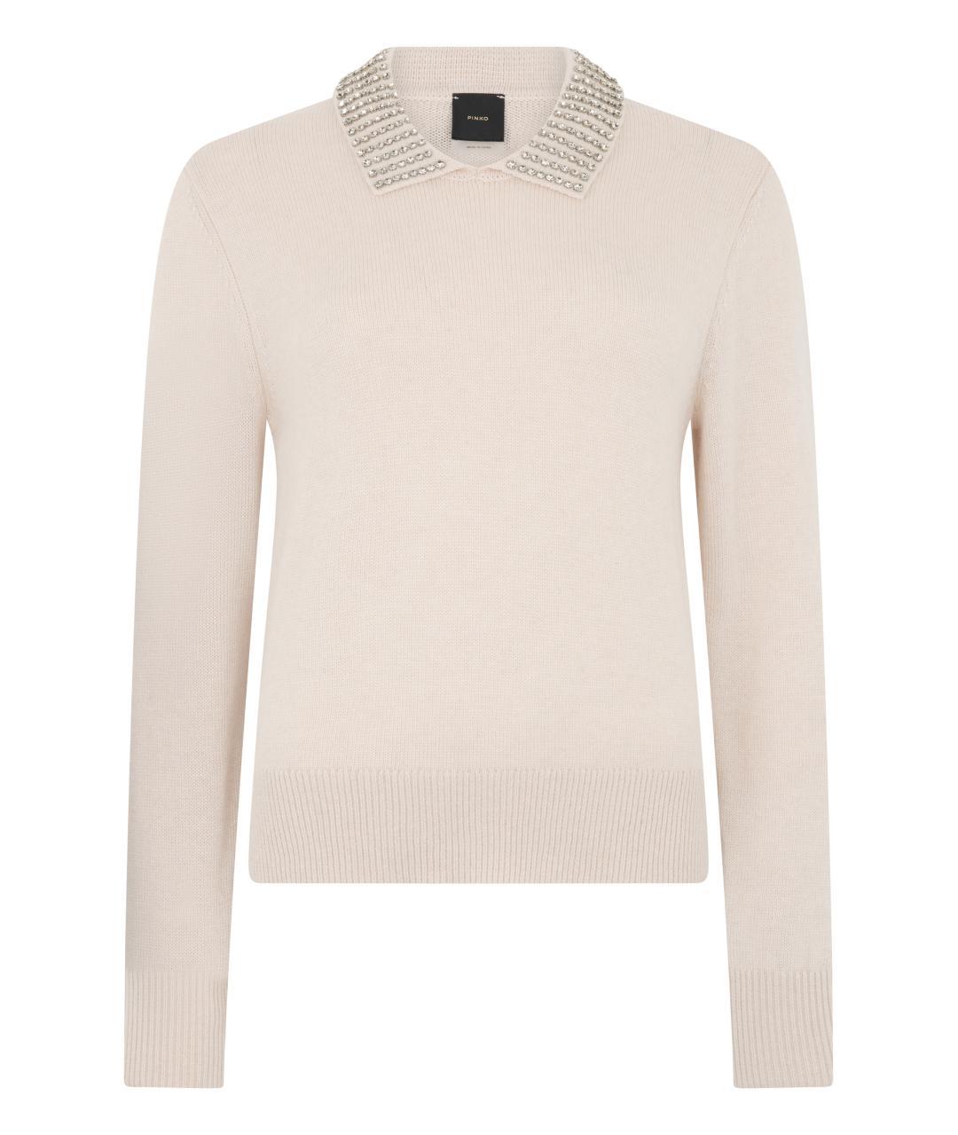 PINKO Бежевый полиамидовый джемпер / свитер, фото 3