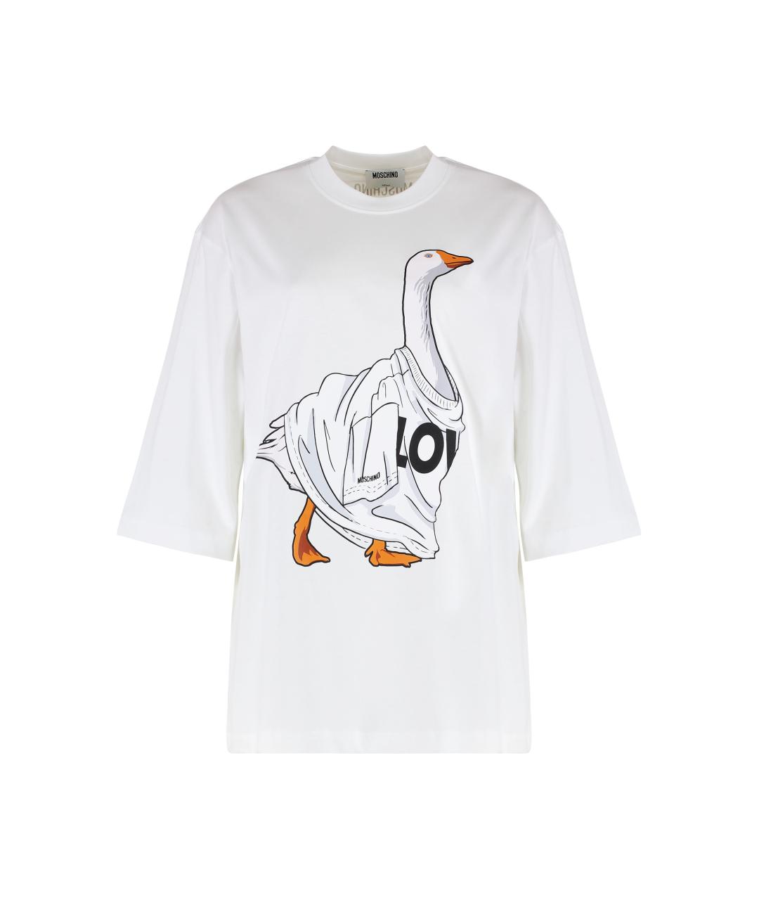 MOSCHINO Белая хлопковая футболка, фото 1