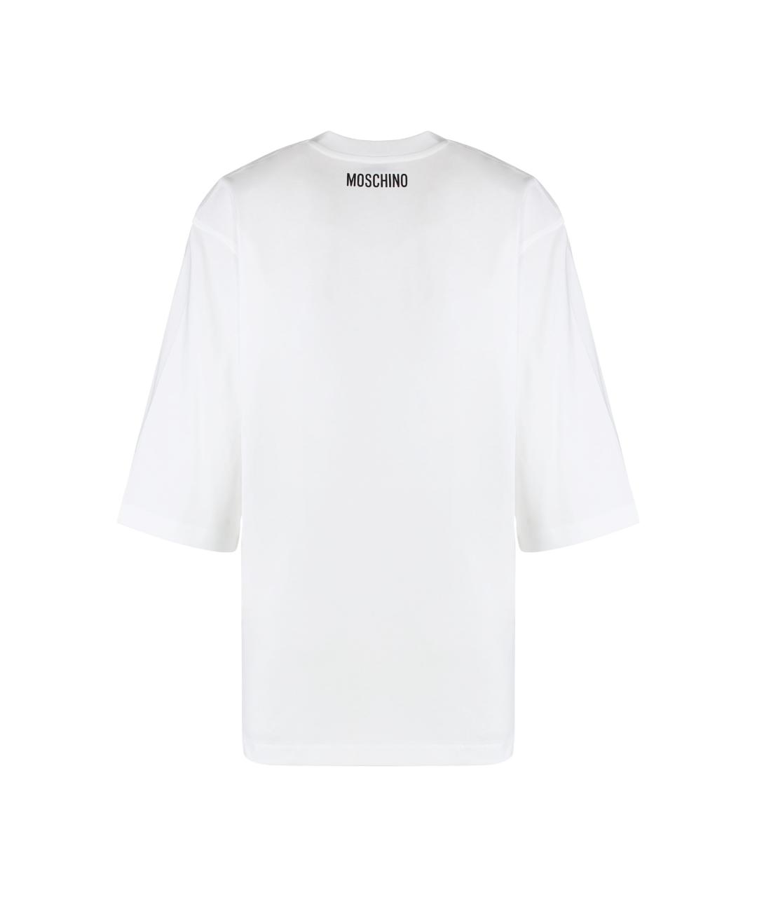 MOSCHINO Белая хлопковая футболка, фото 2