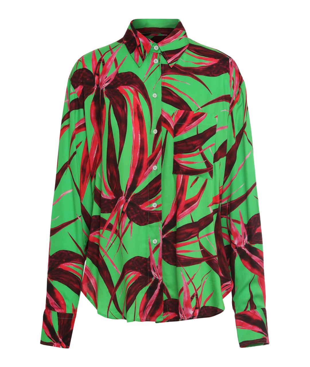 LOUISA BALLOU Зеленая вискозная рубашка, фото 1